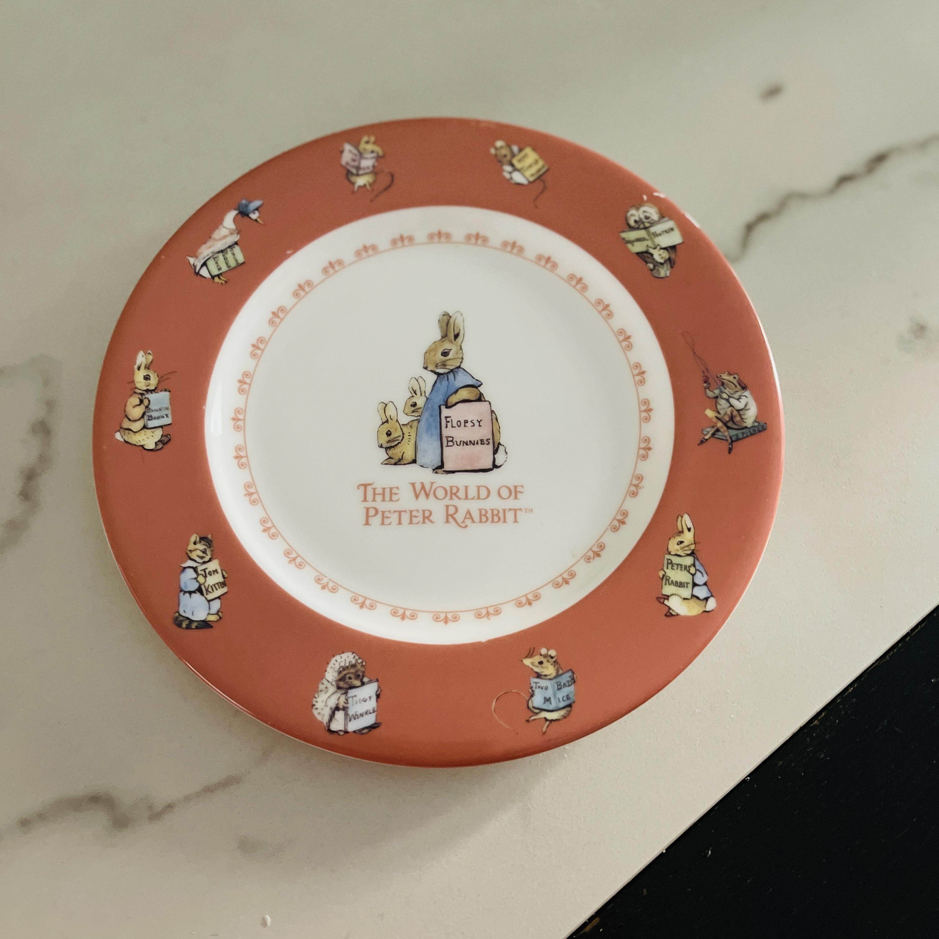 出口骨瓷彼得兔系列餐具7.5寸19cm月光浅盘餐盘果盘点心盘微瑕