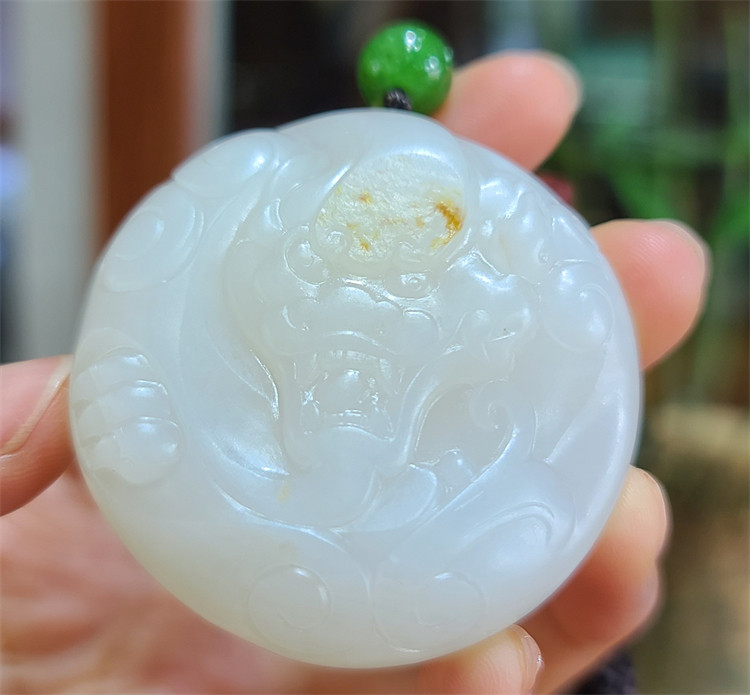 新疆和田 羊脂白 籽料 镯子芯 饕餮 xd19007