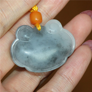 【小石头和田玉】新疆和田青花籽料 青蛙 宝宝锁