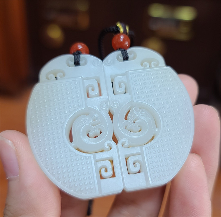 新疆和田白玉籽料龙凤对牌挂件平安无事牌平安扣XX21033-XX21110