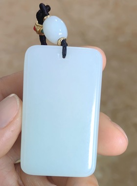 新疆和田羊脂白玉籽料平安无事牌挂件W03147