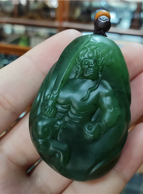 和田不动明王吊坠观音佛碧玉籽料