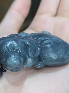 新疆和田青花籽料狗把件 平安无事牌宝宝锁弥勒佛观音 xx16279