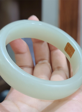 小石头和田玉白玉山料手镯