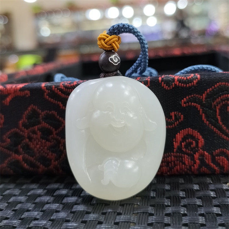 新疆和田白玉籽料佛观音吊坠挂件手链项链宝宝锁  ld12020