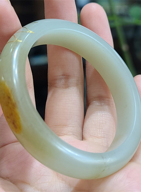 新疆和田白玉籽料金银错手镯 挂件吊坠51xd24018