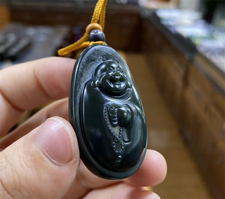 新疆和田黑碧玉籽料佛挂件吊坠宝宝锁平安扣如意手镯观音ld08085