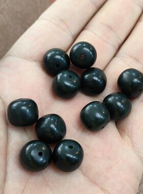 黑羊脂卡12单珠和手链～新疆和田玉籽料