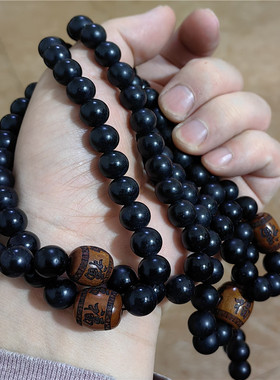 小石头和田玉手镯墨玉123