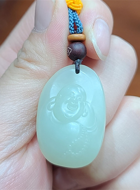 新疆和田白玉弥勒佛挂件手镯平安扣手镯手把件耳坠xx04114