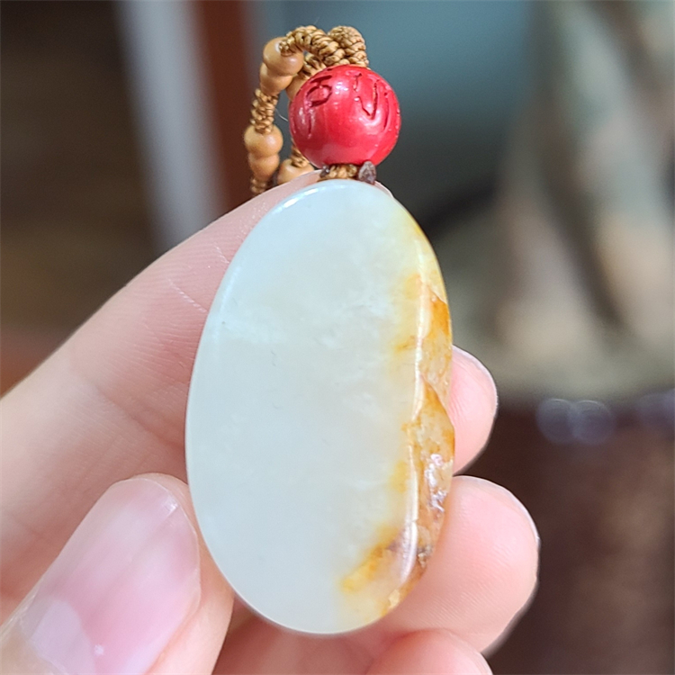 新疆和田白玉籽料平安无事牌挂件吊坠  xx bxg 22013