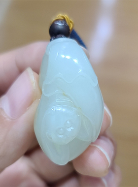 新疆和田白玉籽料生肖猴挂件弥勒佛宝宝锁手链平安无事牌ld14064