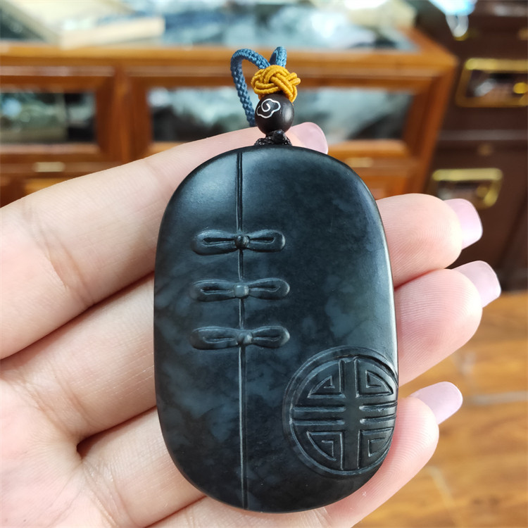 新疆和田墨玉籽料旗袍挂件吊坠宝宝锁平安扣手镯观音佛xx02038