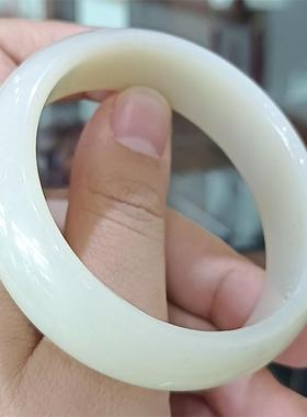 新疆和田白玉山料手镯 甜甜圈如意手链戒指弥勒佛观音ld07008