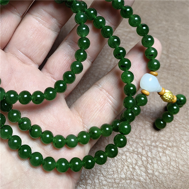【福利】天花板碧玉手链项链配珠6MM珠子～小石头和田玉W