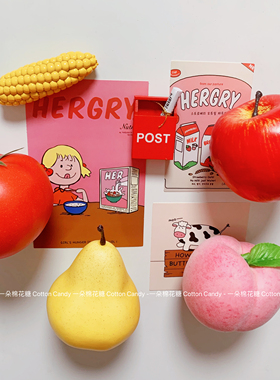 CottonCandy-ins水果磁吸冰箱贴番茄苹果立体装饰入户门洞洞板贴