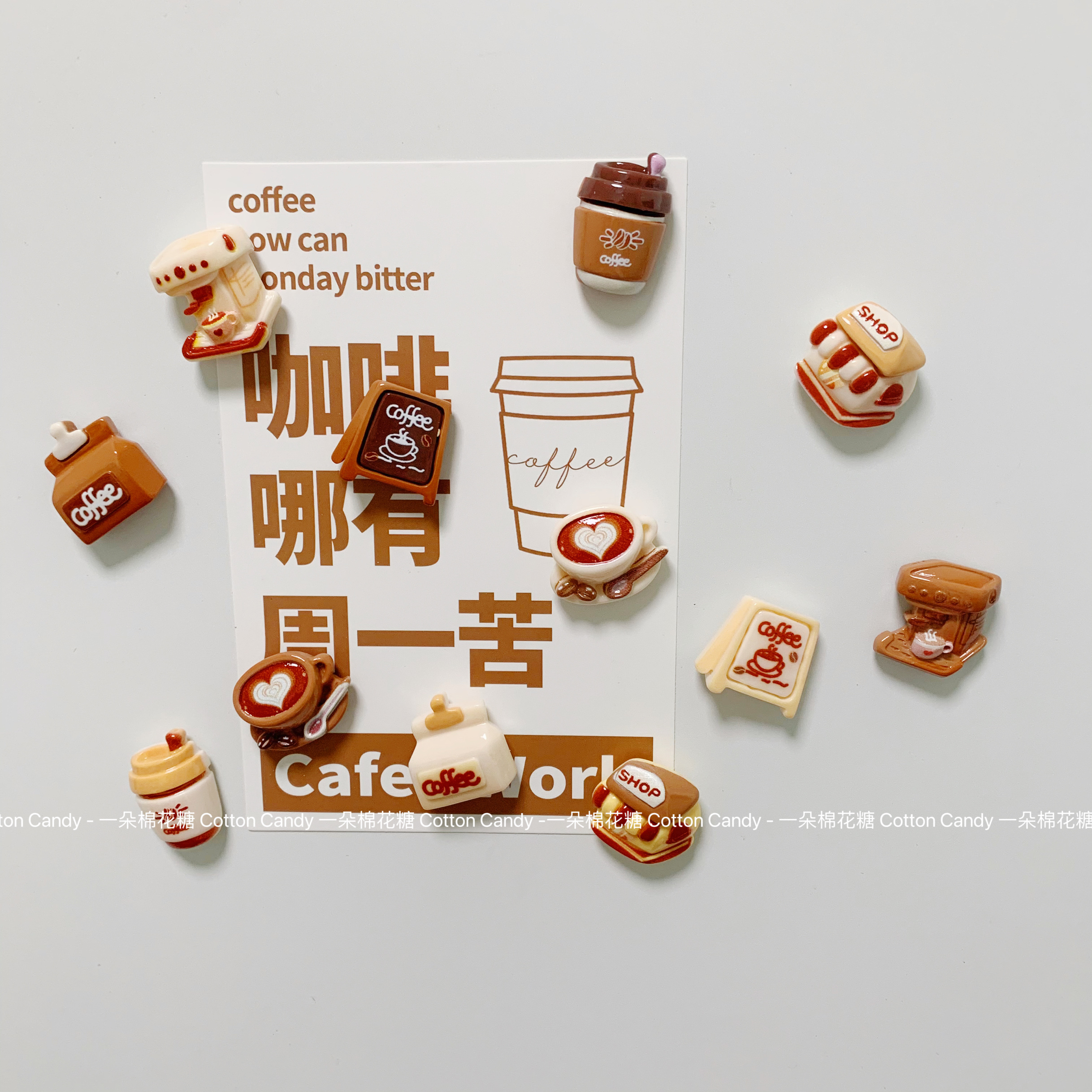 CottonCandy-ins迷你咖啡店磁铁冰箱贴照片固定留言板洞洞板强磁