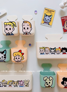 CottonCandy-ins磁吸收纳盒冰箱贴入户门大容量装饰洞洞板储物盒