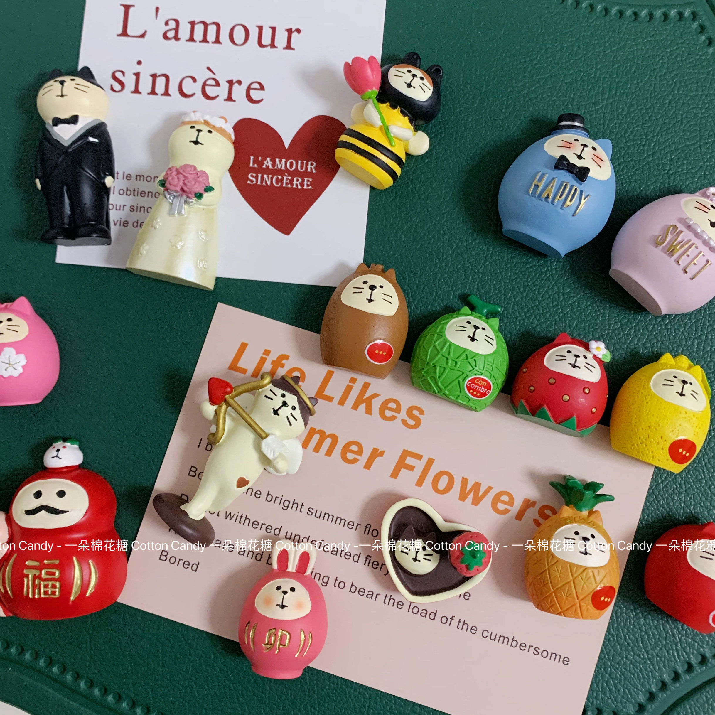 CottonCandy-立体zakka可爱猫咪冰箱贴磁贴结婚磁吸铁装饰洞洞板