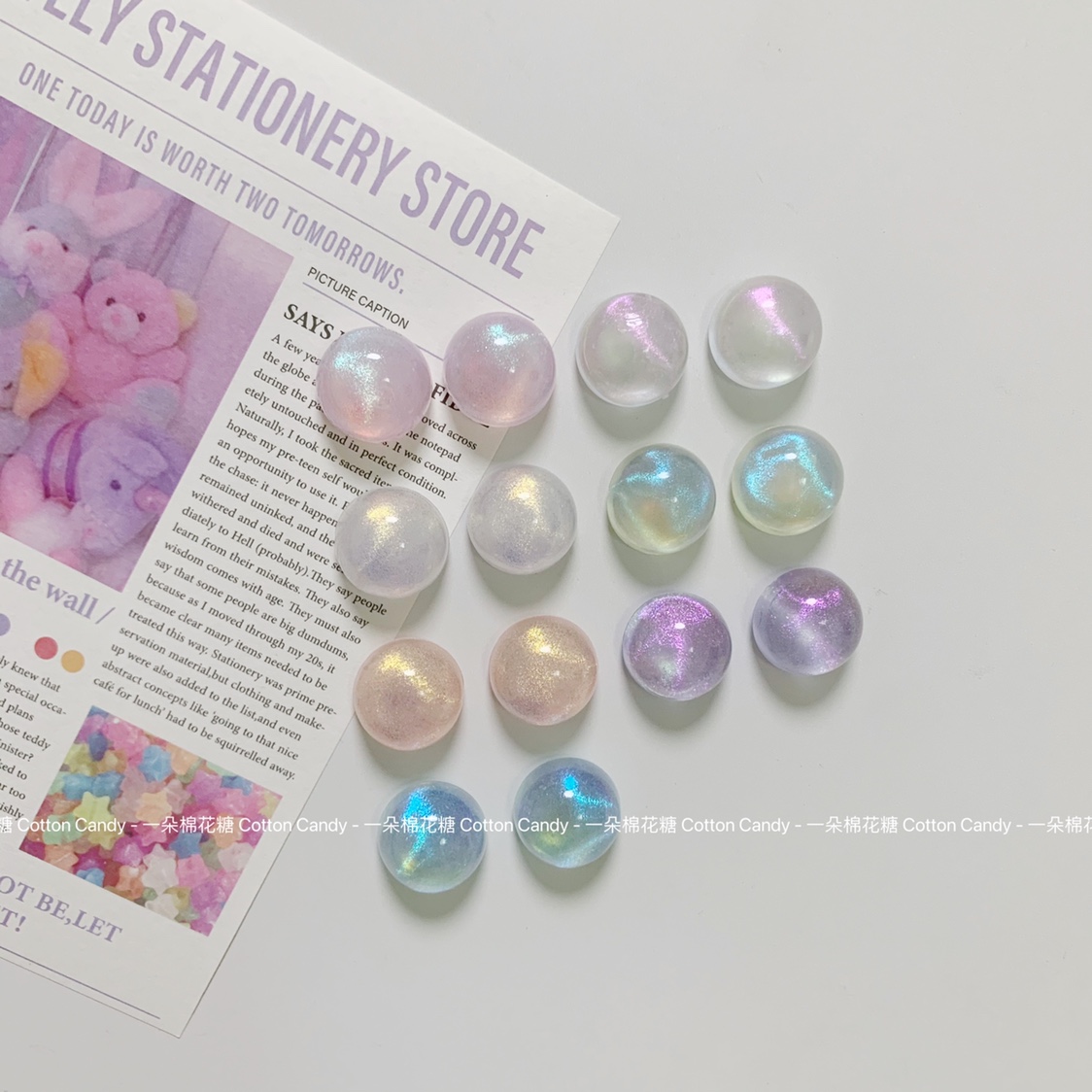 CottonCandy-ins人鱼姬半圆形强力磁贴冰箱贴磁铁拍立得照片固定