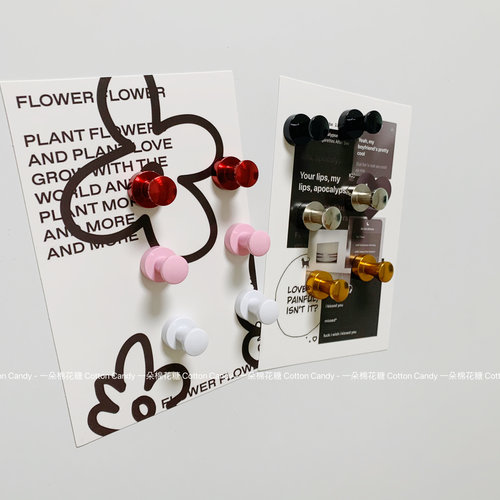 CottonCandy-ins金属色强磁图钉强力磁力扣票据磁钉冰箱磁贴固定