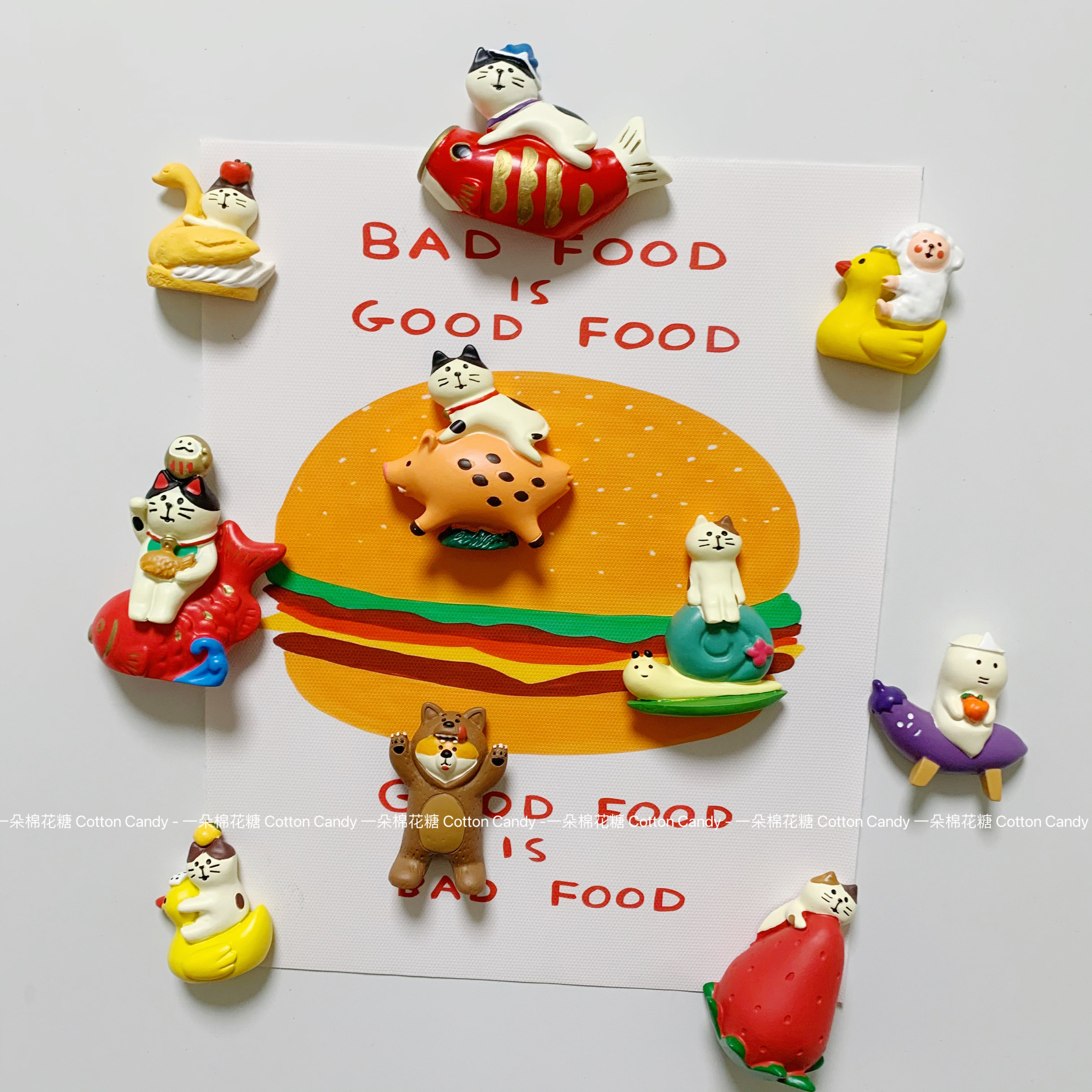 CottonCandy-ins日系萌猫猫冰箱贴猫咪磁贴吸铁石zakka风磁力贴