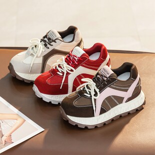 8cm内增高德训鞋女鞋2026新款春季小个子软底超轻舒适阿甘运动鞋