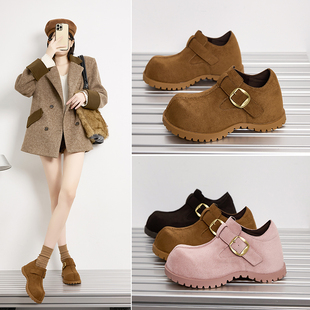 7cm厚底增高带扣勃肯鞋女全包2025新款巨好看百搭小个子女鞋