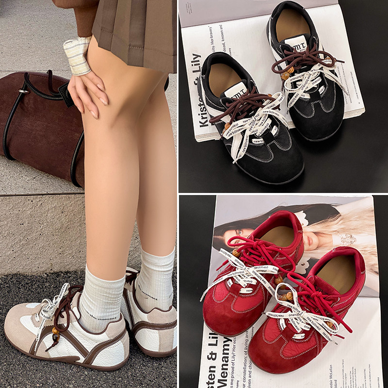 洛小茜2025秋季新款开学季德训鞋女真皮阿甘鞋平底洛丽塔搭配女鞋,女鞋,德训鞋,淘宝优惠券,粉丝福利购,淘宝优惠卷