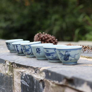 多款 特价 景德镇仿古青花瓷器茶杯陶瓷品茗杯功夫茶具主人古玩茶杯