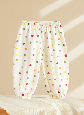 婴儿防蚊裤夏季薄款女童打底裤儿童夏装纯棉春秋宝宝灯笼裤子