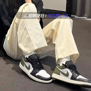 Jordan 1 Low AJ1橄榄绿大童GS女子休闲篮球鞋板鞋553560-092 052