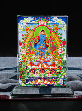 定制佛画像金刚总持水晶摆件工艺品装饰摆台照片修复文创礼品礼物