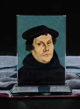 世界名人马丁·路德画像水晶玻璃摆件品装饰摆台照片文创礼品礼物