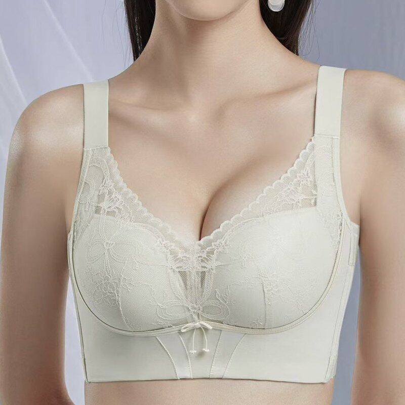 奇丽芳内衣女8001无钢圈小胸聚拢显大文胸上托收副乳性感蕾丝胸罩