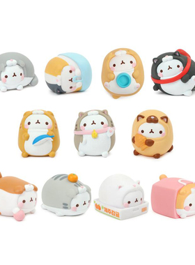 现货正品韩国molang兔子盲盒变身小猫咪可爱公仔玩偶手办盲盒摆件