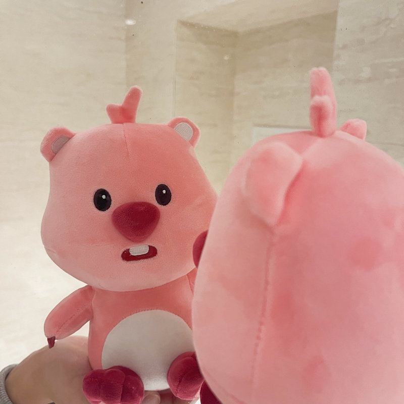 正版授权韩国loopy海狸露比粉色淀粉肠 可爱毛绒公仔玩偶情侣礼物