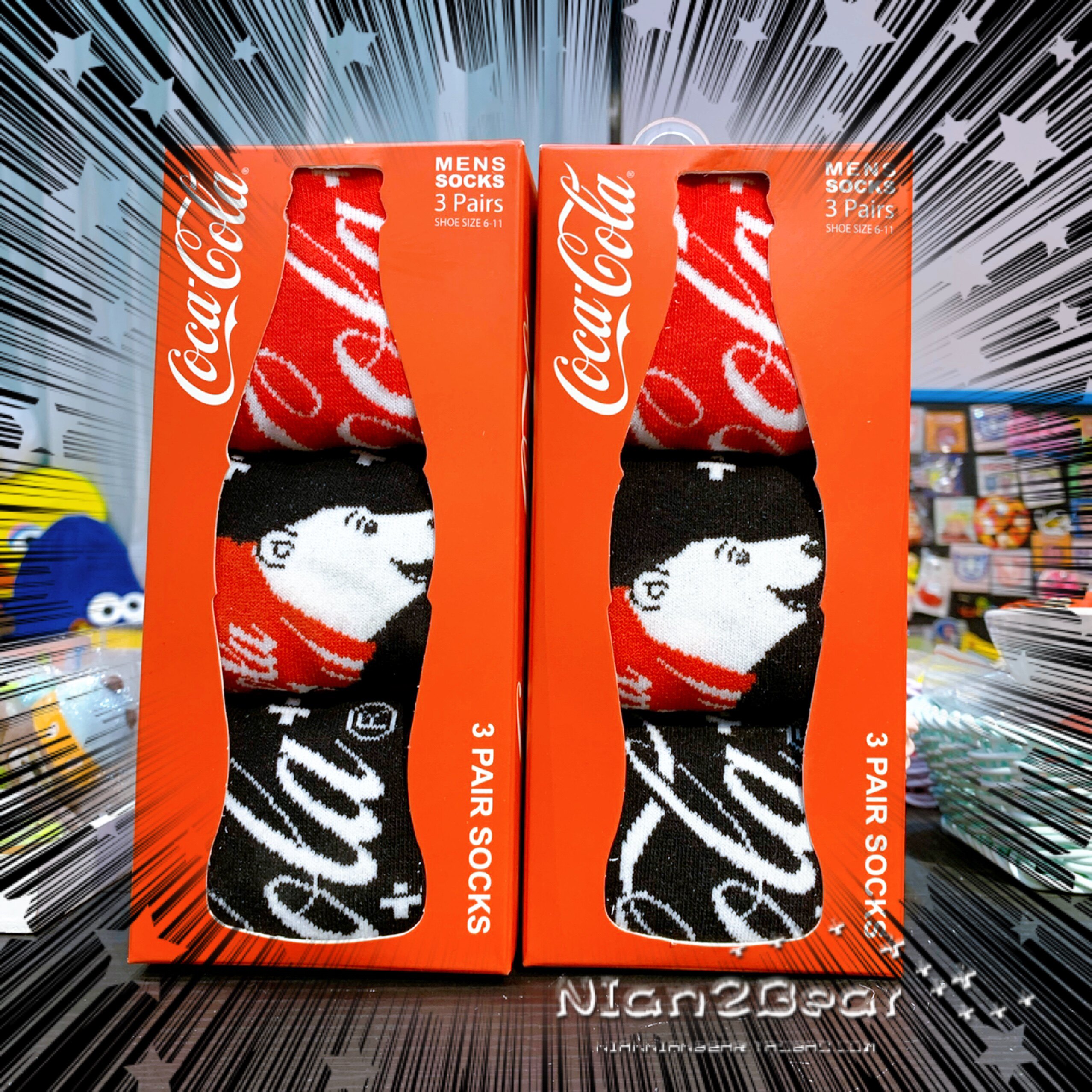 日单 可口可乐联名大白熊盒装长袜 袜子