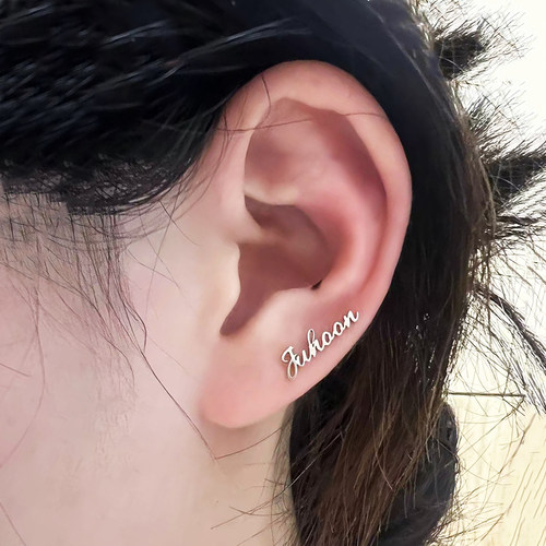 Juhoon 金主训耳钉同款钛钢不褪色蝴蝶扣耳饰粉丝应援批发耳环