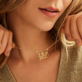 私人定制英文名字猫咪项链不锈钢男女时尚 情侣锁骨链生日礼物原创