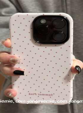 粉色波点ins风菲林二合一适用苹果15promax手机壳情侣iphone14pro保护套女mate6050新款13pro小众12/11p/xs潮