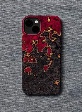 红色波纹 iPhone苹果15promax手机壳2024新年款14plus复古中国风龙年13新中式艺术12小众不撞款适用11全包边