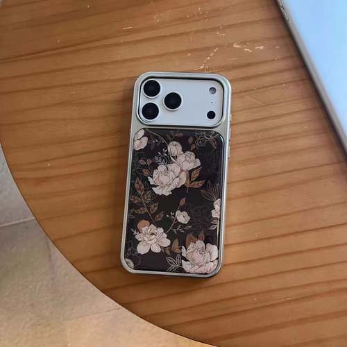 轻奢玫瑰棕色复古风滴胶手机壳适用苹果iPhone17promax手机壳软边16防摔15原创小米141312/11华为mate60P780
