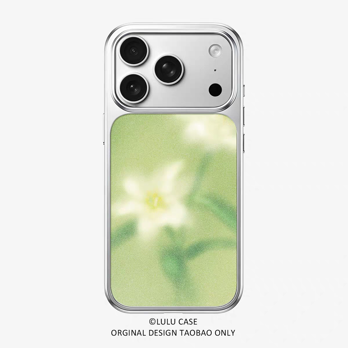 ins风复古晕染小花电镀银黑边适用苹果iPhone17promax手机壳16pro小米15Pro保护套华为mate80P70三星S23软壳