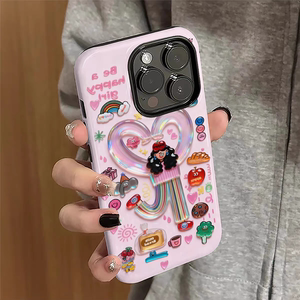 ins风比心女孩适用iphone17苹果手机壳16pro防摔13promax15菲林二合一14Pro小米华为荣耀OPPOvivo11Xsma防摔