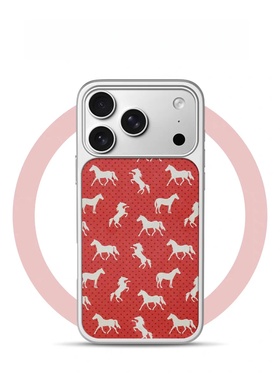 红色波点白马电镀银黑边适用苹果iPhone17promax手机壳16pro小米15Pro保护套华为mate60P70防摔三星S23软壳