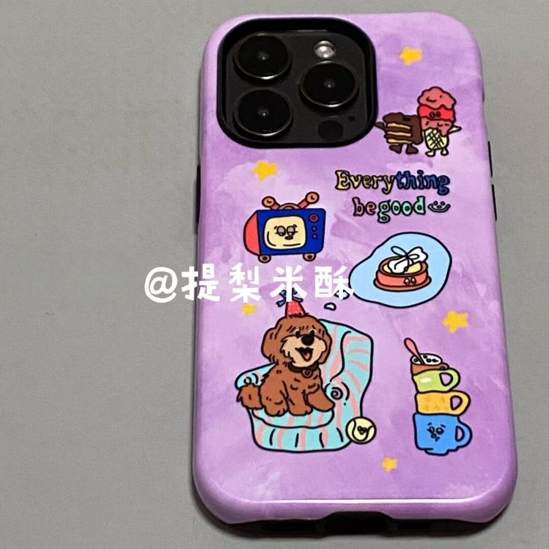快乐小狗屋可爱适用iphone15苹果手机壳16pro防摔13promax12菲林二合一14Pro小米华为荣耀OPPOvivo11Xsma防摔