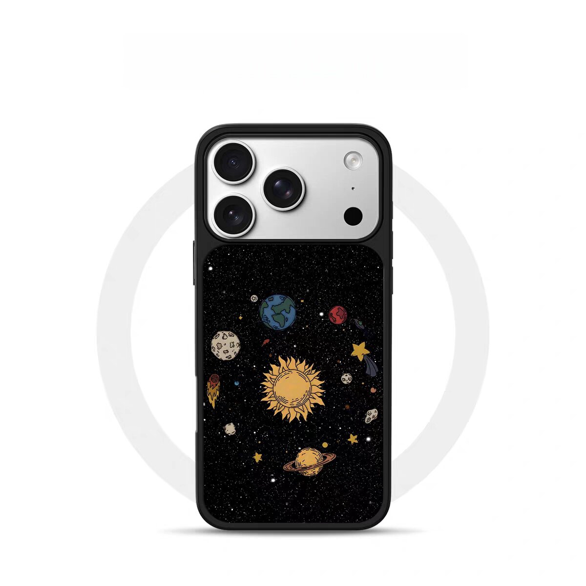 ins银河大家族电镀银黑边适用苹果iPhone17promax手机壳16pro小米15Pro保护套华为mate60P70防摔三星S23软壳