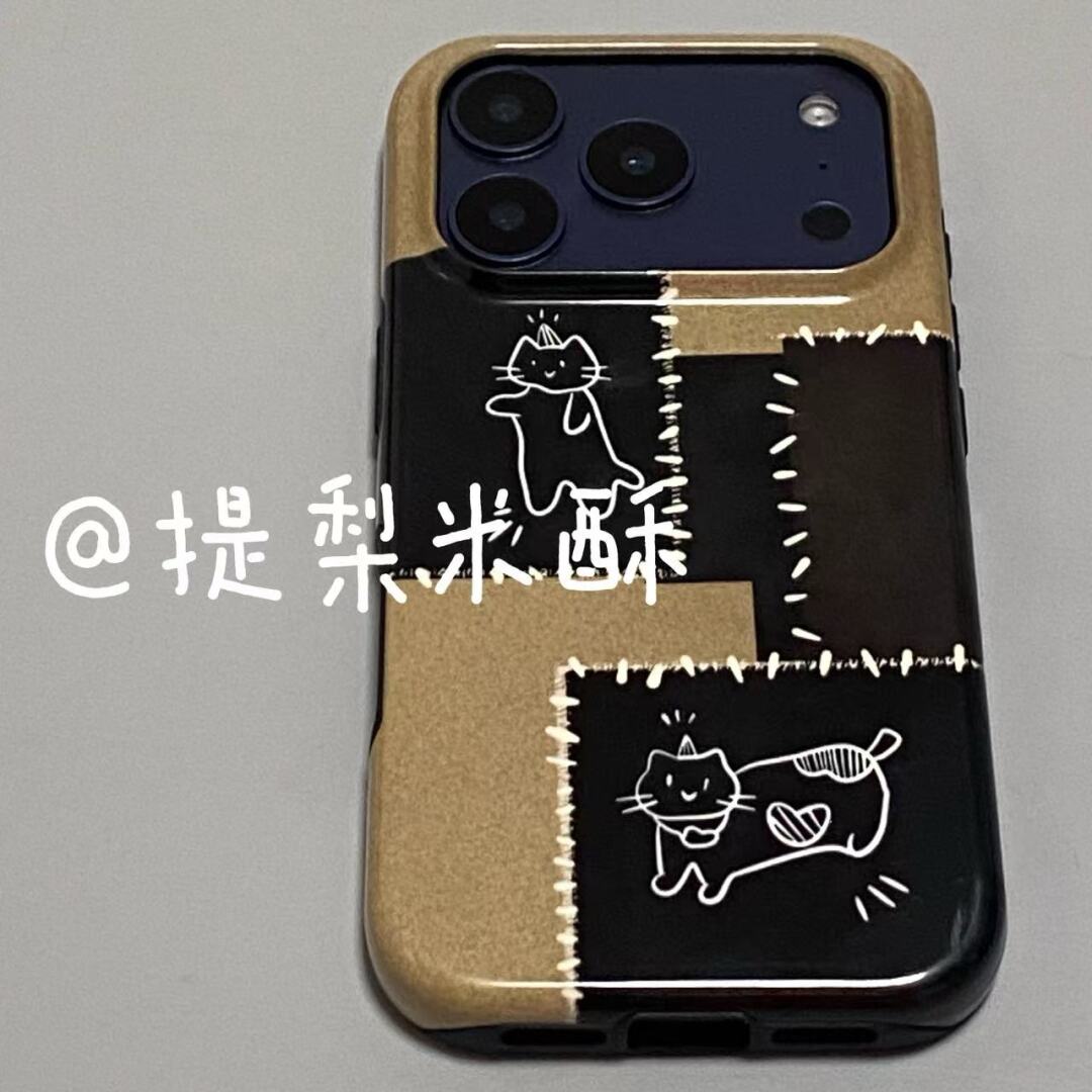ins风可爱小猫适用于iPhone17 Pro Max手机壳美版新款菲林二合一苹果16pro防摔12全包15保护套原创1413手机壳