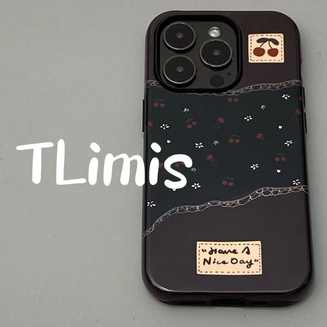 原创双拼小樱桃个性韩国菲林壳二合一苹果16promax手机壳iPhone17新款14promax磨砂13pro高级13防摔12保护壳